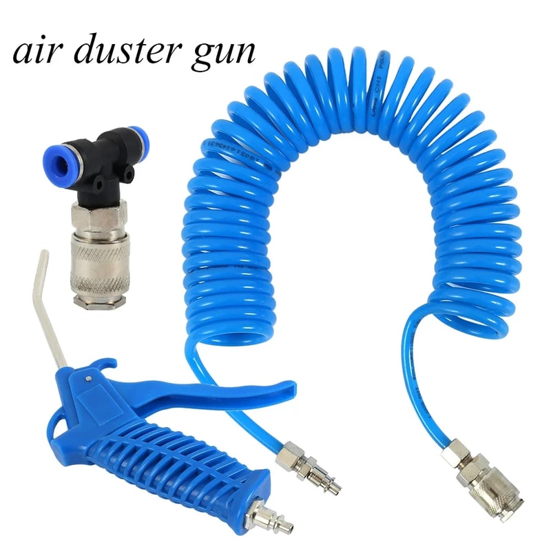 Air Duster Blow Gun Set, Pneumatic Dust Blowing Gun Kit, Plastic Air Pipe, Portable Dust Removal Tool