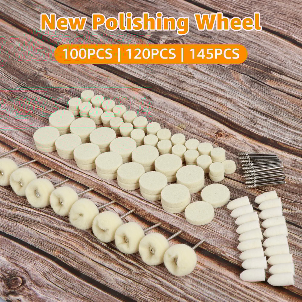 Wool Felt Grinding Sanding Head Polishing Wheel Tool Combination Set Shank Dremel Drill For Jewelle