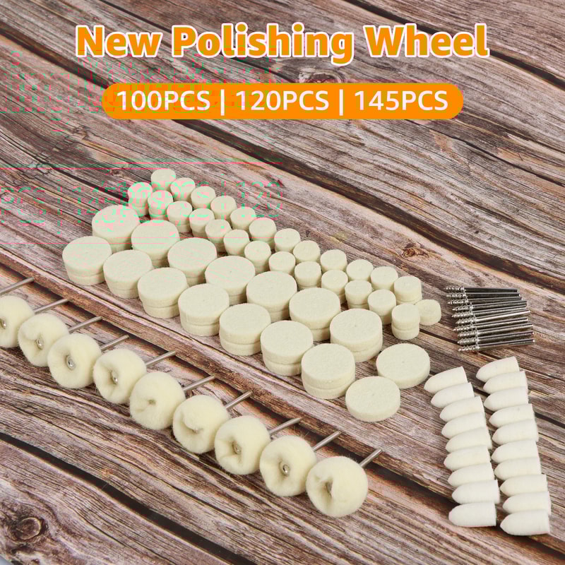 Wool Felt Grinding Sanding Head Polishing Wheel Tool Combination Set Shank Dremel Drill For Jewelle
