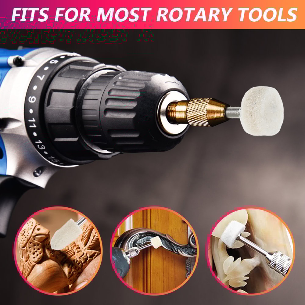 Wool Felt Grinding Sanding Head Polishing Wheel Tool Combination Set Shank Dremel Drill For Jewelle