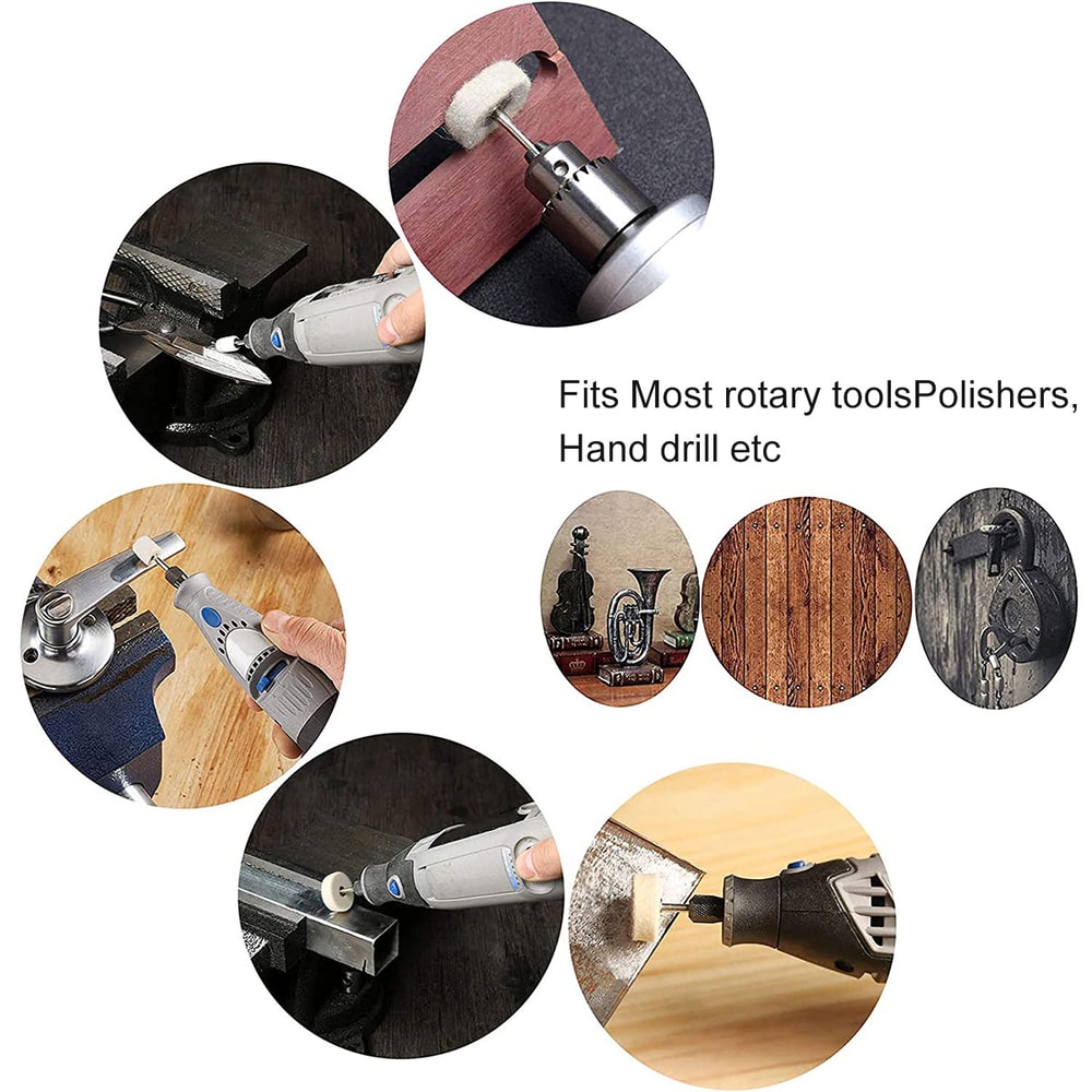 Wool Felt Grinding Sanding Head Polishing Wheel Tool Combination Set Shank Dremel Drill For Jewelle