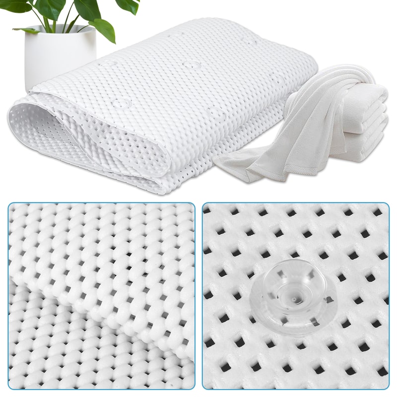 Non-slip Bathtub Cushion Mat with Suction Cup, Full Body Rest Bath Pillow, SPA Neck Cushion for Bathroom Safety