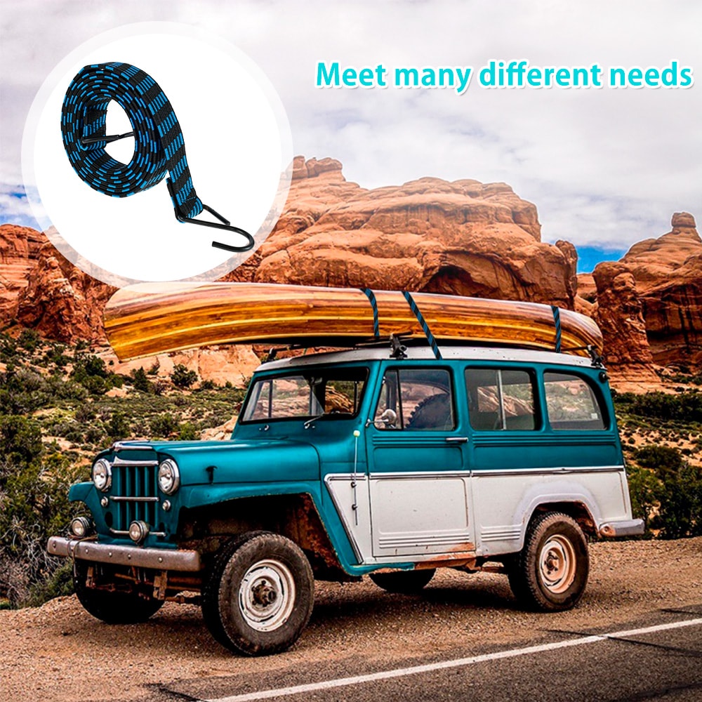 Bungee Cords Heavy Duty Elastic Bungees Cords With Hooks AntiSlip Flat Elasticity Rope For Luggage 1