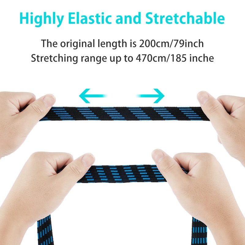 Bungee Cords Heavy Duty Elastic Bungees Cords With Hooks AntiSlip Flat Elasticity Rope For Luggage 4
