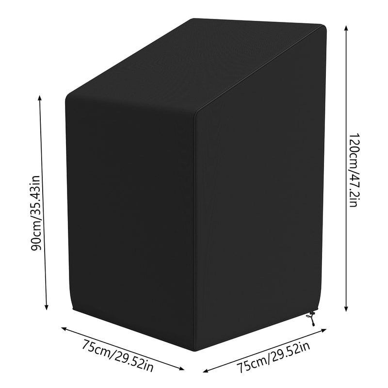 Stacked Patio Chair Dust Cover, Outdoor Garden Furniture Protector, Waterproof Dustproof Rain Cover, Chair Organizer