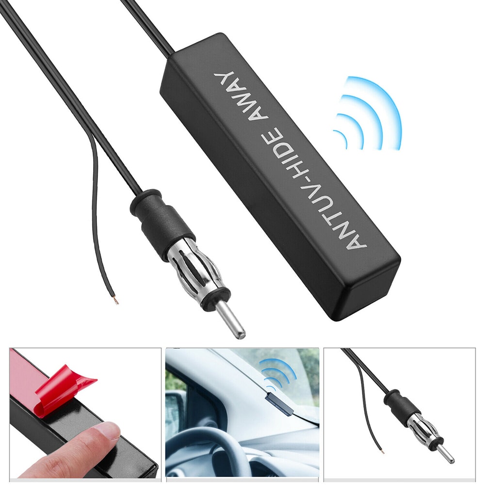 Universal Hidden Amplified Antenna Kit, Electronic Stereo AM/FM Radio, Fits Car, Truck, Motorcycle, Boat, Golf Cart