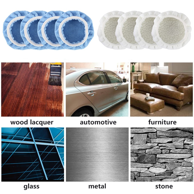 Buffer Pads Cover Car Polisher 6 Inch Bonnets Wheel Polishing Microfiber Pads Waxing Bonnet Set Too 1