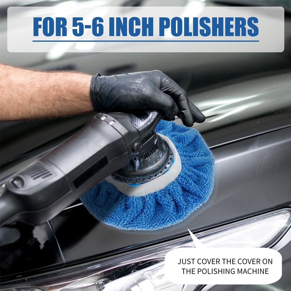Buffer Pads Cover Car Polisher 6 Inch Bonnets Wheel Polishing Microfiber Pads Waxing Bonnet Set Too 3