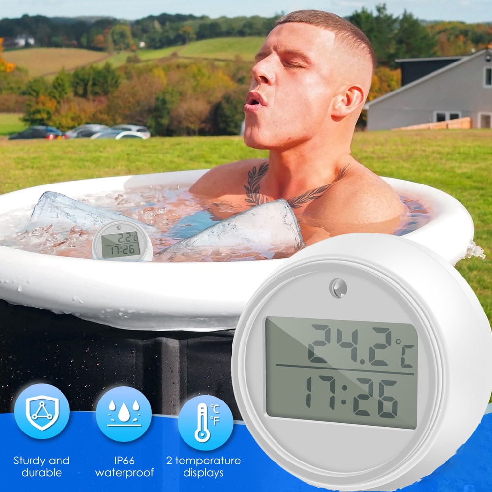 Floating Pool Thermometer With Digital LCD Display Ice Swimming Bath Water Temperature Monitor With 1