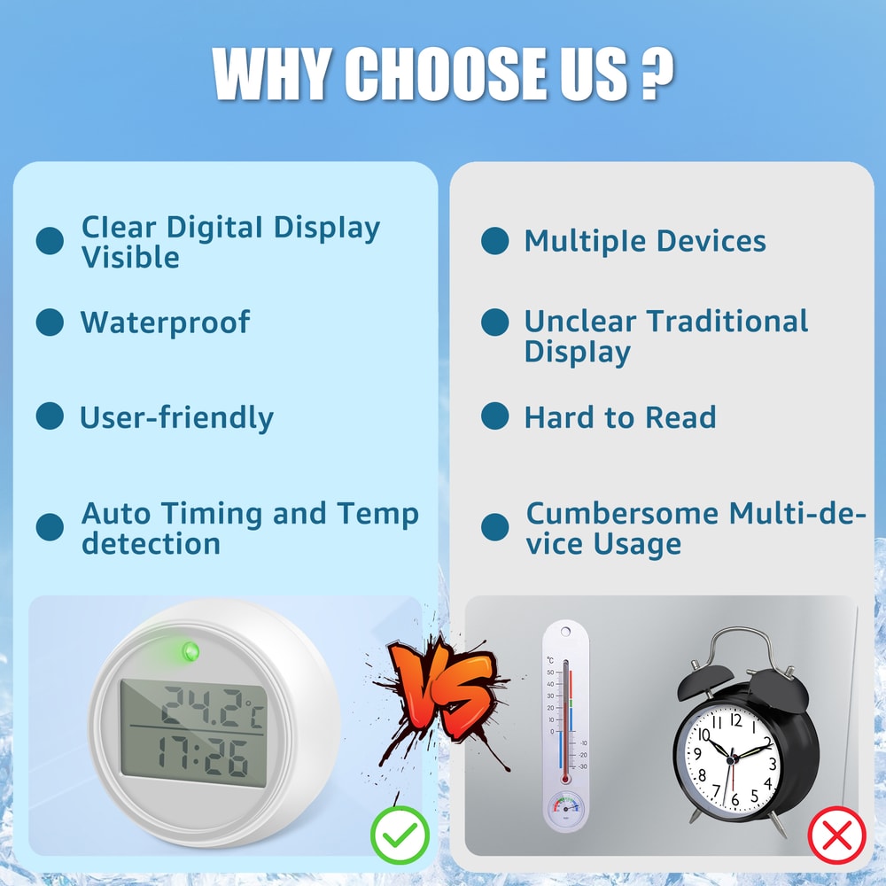 Floating Pool Thermometer With Digital LCD Display Ice Swimming Bath Water Temperature Monitor With 4