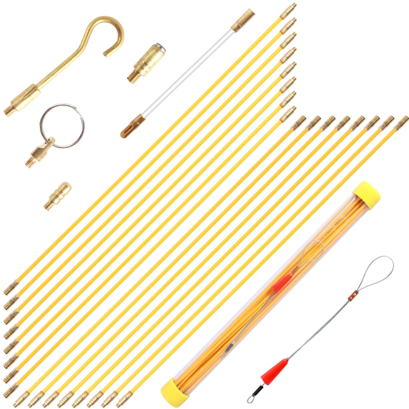 Fibre Glass Wire Cable Push Puller, Service Tools Accessories for Ceiling Fan Sockets, Hook Rods for Wall Electrical