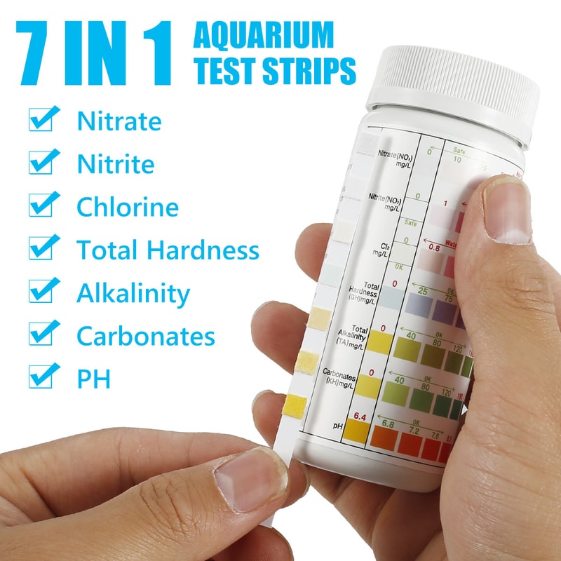 Water Quality Test Strips Fish Tank Test Kit Nitrate PH Hardness Test Strips Aquarium Water Quality 1