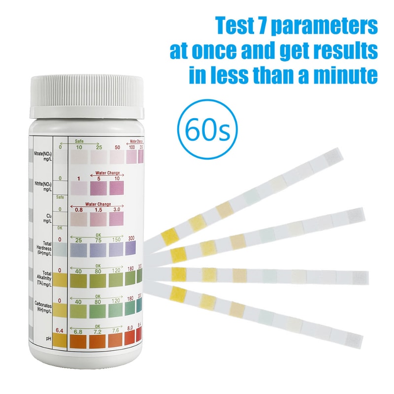 Water Quality Test Strips Fish Tank Test Kit Nitrate PH Hardness Test Strips Aquarium Water Quality 2