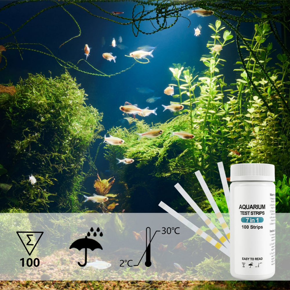 Water Quality Test Strips Fish Tank Test Kit Nitrate PH Hardness Test Strips Aquarium Water Quality 5