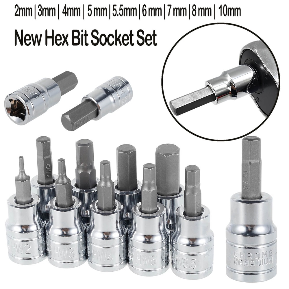 Socket Set Sturdy Allen Key Sockets Professional 38inch Drive Drill Durable Impact Socket Set Metri 1