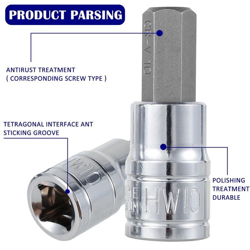 Socket Set Sturdy Allen Key Sockets Professional 38inch Drive Drill Durable Impact Socket Set Metri 2