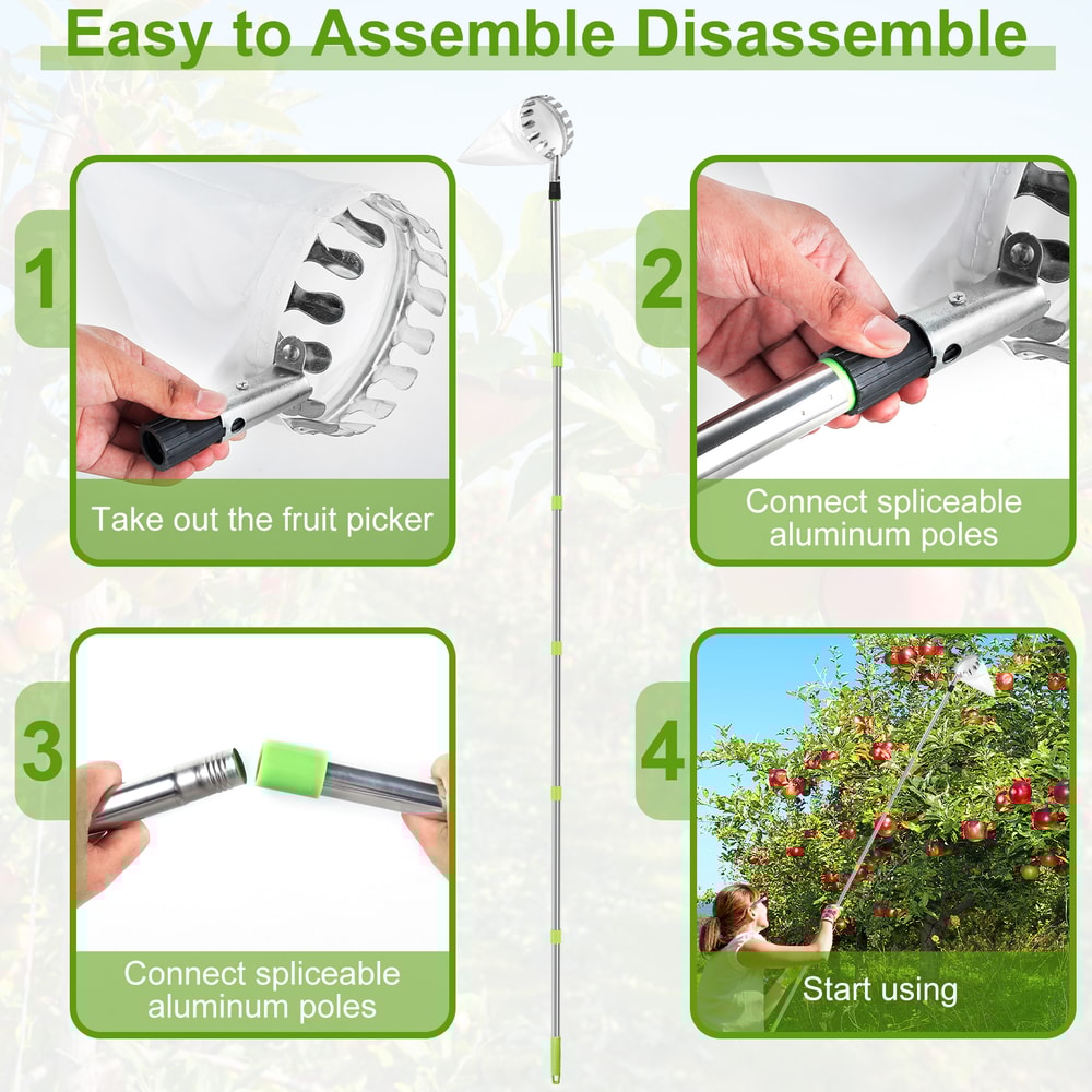 Fruit Picker Tool With Storage Bag Metal Orchard Picking Tool Ideal For Cherry Berry Orange Lemon P 3