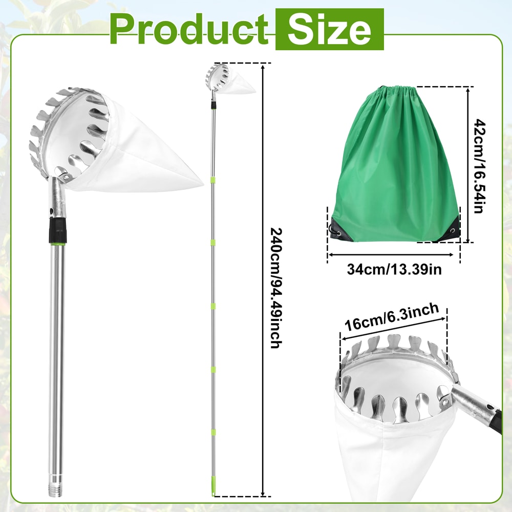 Fruit Picker Tool With Storage Bag Metal Orchard Picking Tool Ideal For Cherry Berry Orange Lemon P 6