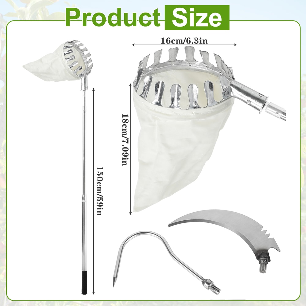 Fruit Picker Tool With Storage Bag Metal Orchard Picking Tool Ideal For Cherry Berry Orange Lemon P 5