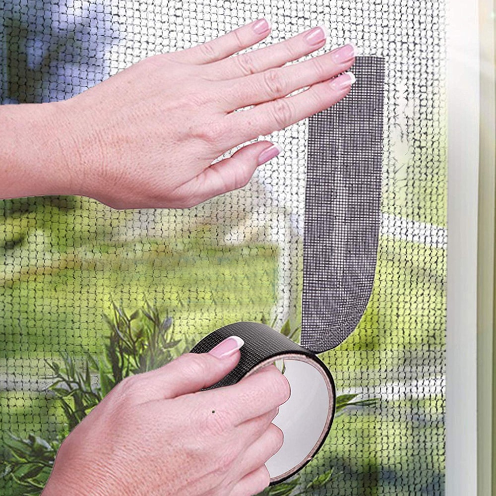 Window Screen Repair Tape Self Adhesive Mesh Patch Fix Broken Door Net AntiInsect Mosquito Repairin 0