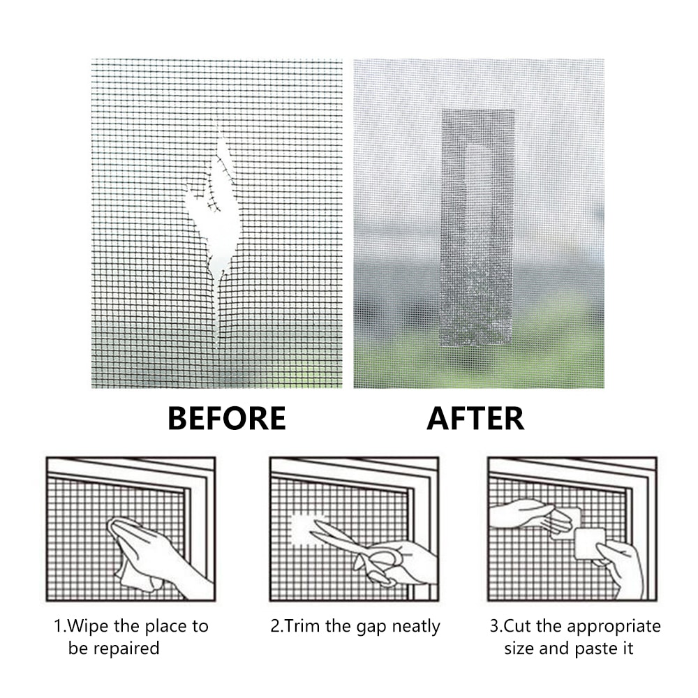 Window Screen Repair Tape Self Adhesive Mesh Patch Fix Broken Door Net AntiInsect Mosquito Repairin 2