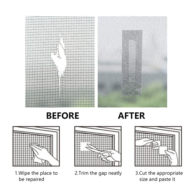 Window Screen Repair Tape Self Adhesive Mesh Patch Fix Broken Door Net AntiInsect Mosquito Repairin 2