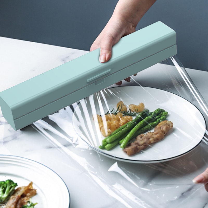 Cling Film Cutter, Plastic Wrap Dispenser, Magnetic Cling for Food, Keep Fresh with Cutter Blade Kitchen Accessory