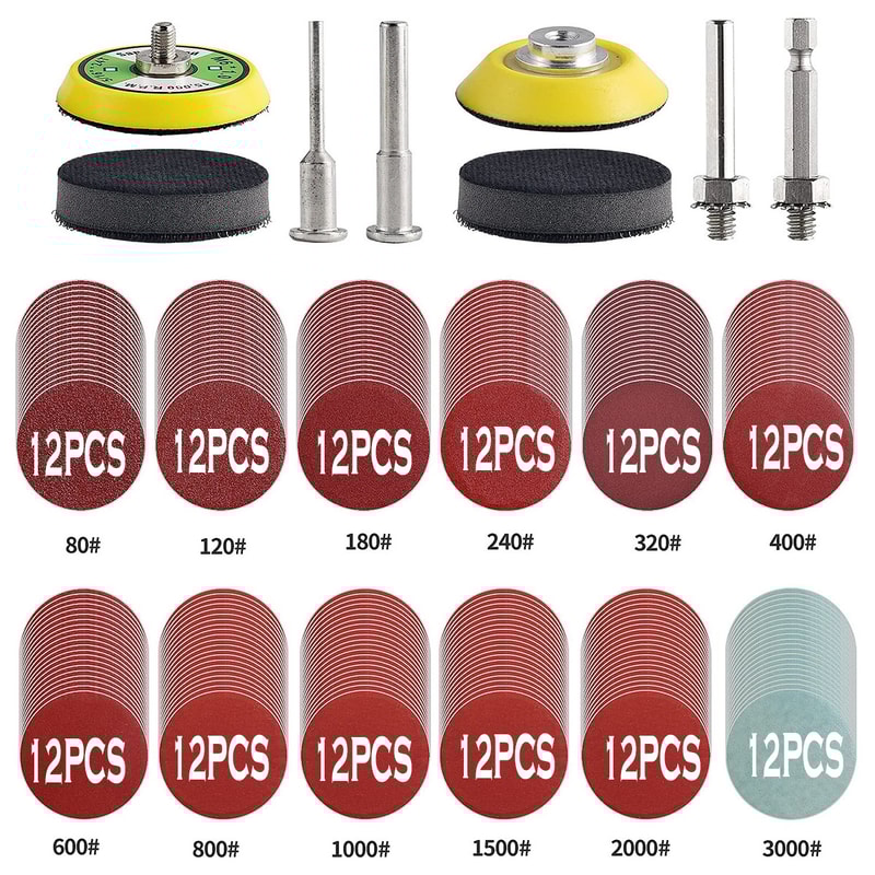 Round Sandpaper Grit Polishing Sanding Disc Pad Quick Change Rotary Tools For Car Headlight Restora 6