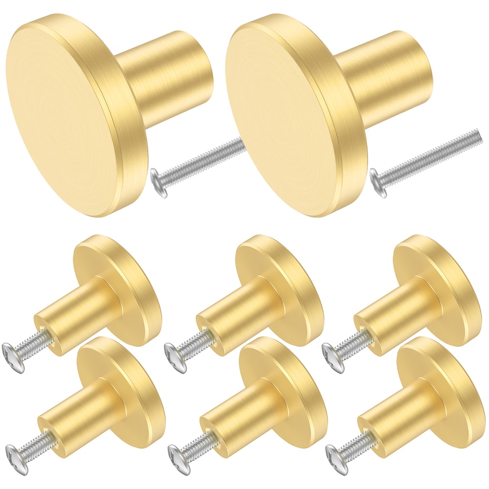Solid Brass Drawer Knobs Antique Design Cupboard Door Knob Round Pure Copper Dresser Handle Knob 6