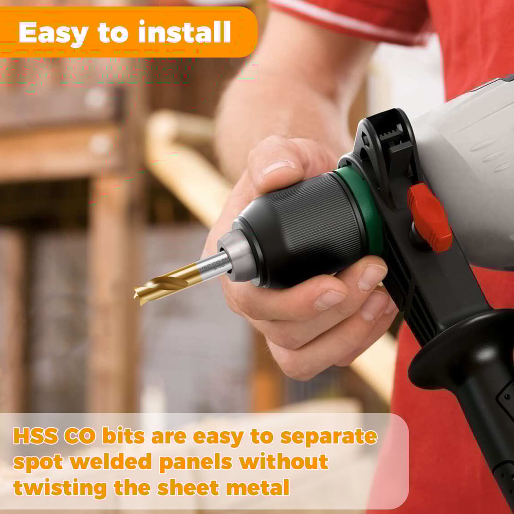Cobalt Spot Weld Drill Bit Set Kit HighSpeed Cobalt Steel Weld Cutter Tool For Removal 2
