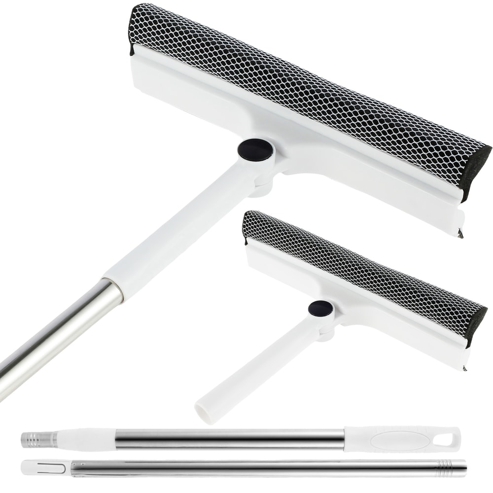 Window Cleaner Sponge Squeegee & Scrubber, Extendable Outdoor Glass & Mirror Cleaner