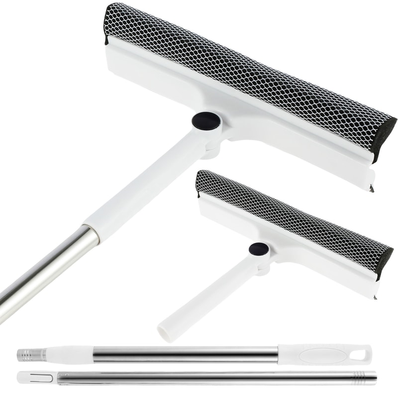 Window Cleaner Sponge Squeegee & Scrubber, Extendable Outdoor Glass & Mirror Cleaner