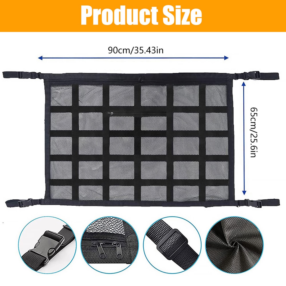 Car Strong Net Bag Load Bearing Mesh Car Roof Storage Capacity Car Ceiling Auto Accessories Organis 7