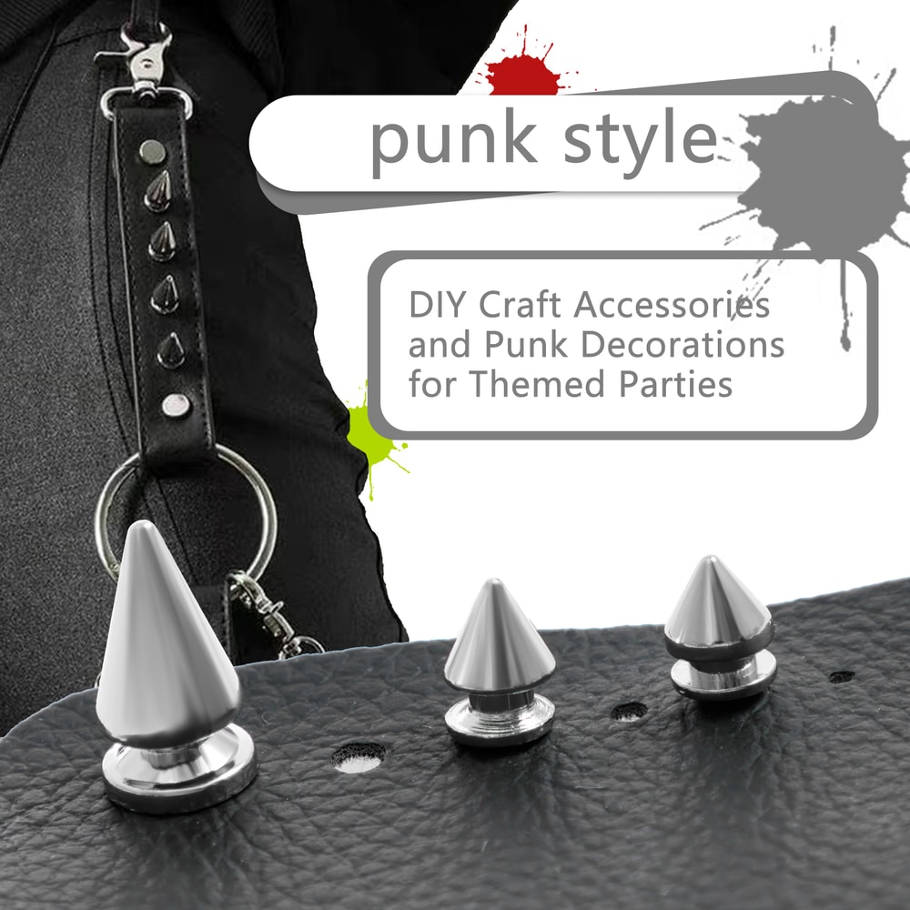 Round Cone Spikes Catalpa Alloy Screw Back Punk Rivet Studs DIY Leather Craft Accessories Screw Bac 3