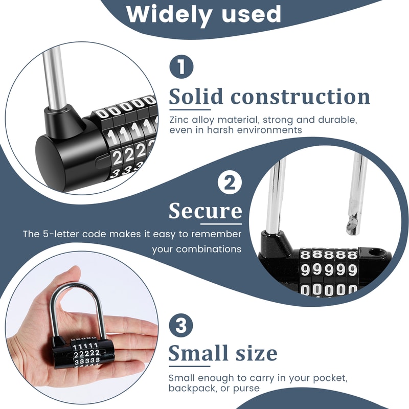 Padlock Combination Digit Zinc Alloy, Door Lock, Luggage, Gym Locker, Toolbox, Safe Case
