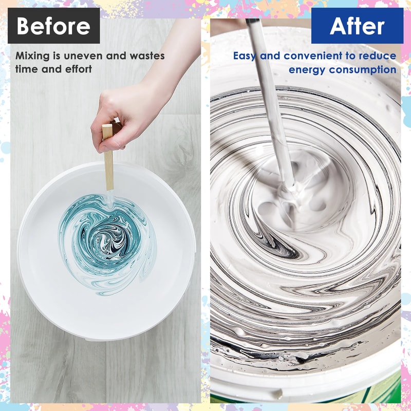 Mixer Paddle Blade Reusable Attachment Powerful Quick Mixer For Paint Reduce Bubbles Mixer Part 4