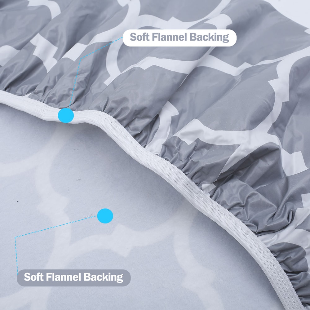 Table Cloth Waterproof Cover Plastic Elastic Edged Vinyl Fitted Tablecloth Flannel Backed Indoor Ou 4