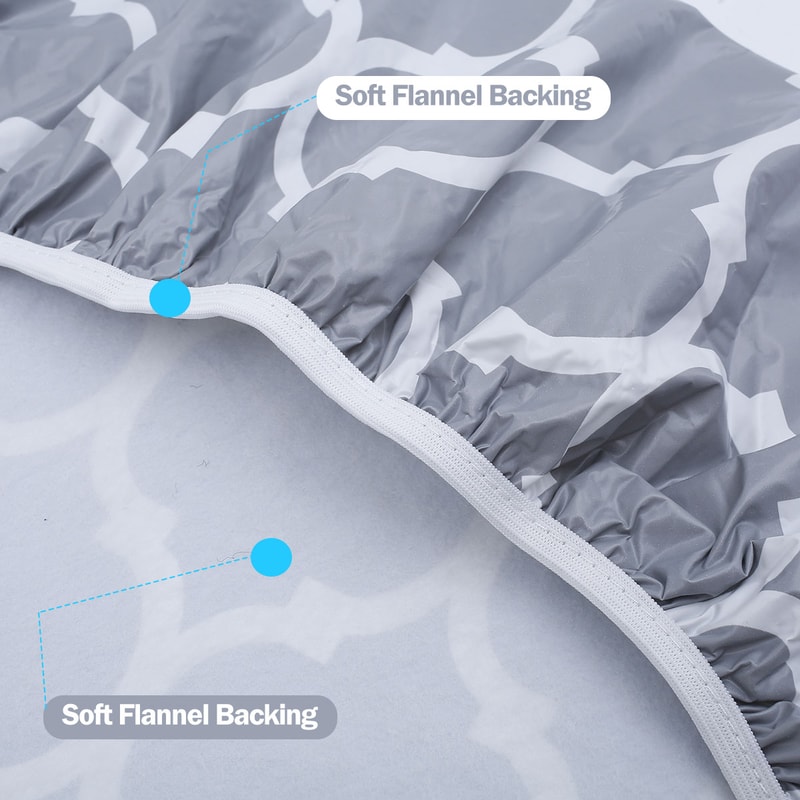 Table Cloth Waterproof Cover Plastic Elastic Edged Vinyl Fitted Tablecloth Flannel Backed Indoor Ou 4