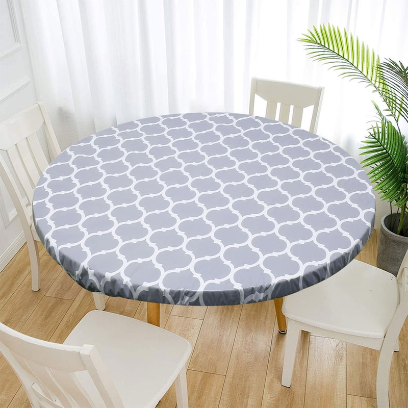 Table Cloth Waterproof Cover Plastic Elastic Edged Vinyl Fitted Tablecloth Flannel Backed Indoor Ou 8