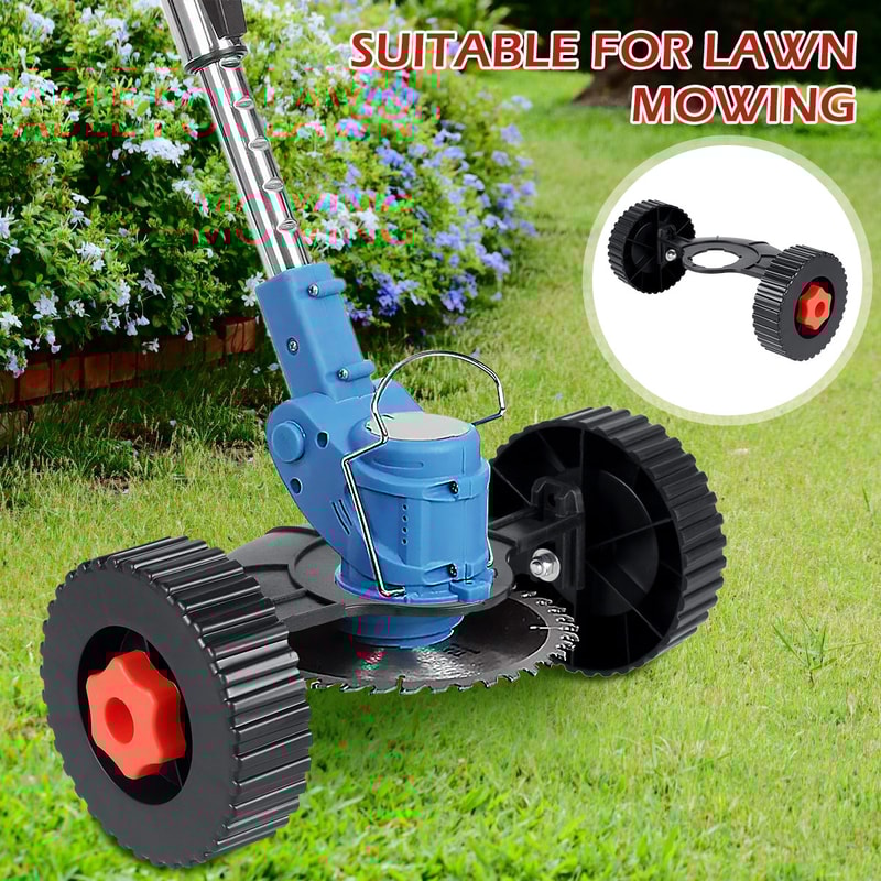 Flexible Support Wheel Lawn Mower Accessories Quick Change Adjustable Lawn Trimmer Head Attachment 2