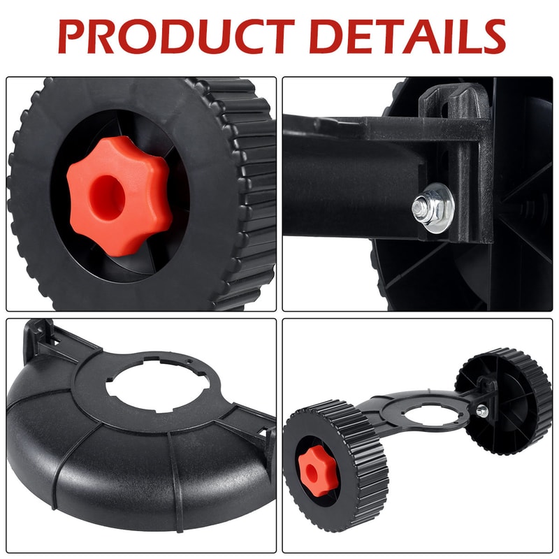 Flexible Support Wheel Lawn Mower Accessories Quick Change Adjustable Lawn Trimmer Head Attachment 4