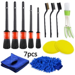 cleaning detailing leather air vents care, dust clean brush set for car, motorcycle interior, exterior tools