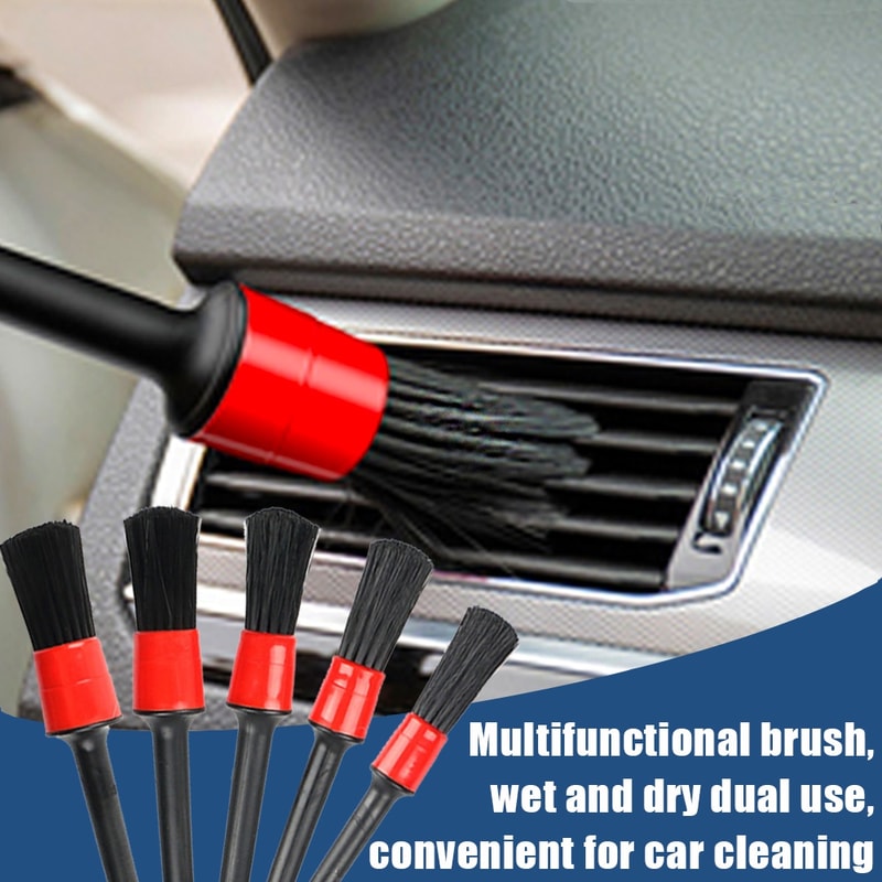 Cleaning Detailing Leather Air Vents Care, Dust Clean Brush Set for Car, Motorcycle Interior, Exterior Tools