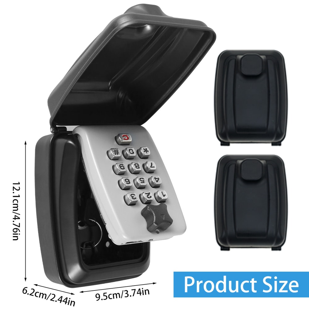 WallMount Key Storage Box Portable Combination Key Holder Secret Code Weatherproof Safe For Home Of 5