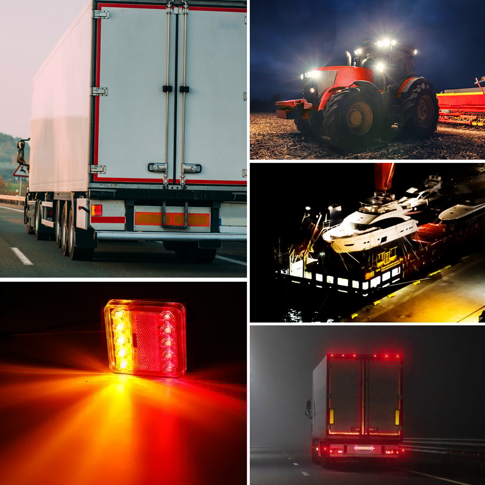 Water Proof Car LED Warning Tail Light Rear Lamps Boat Trailer UTE Trailer Caravans Rear Parts 3