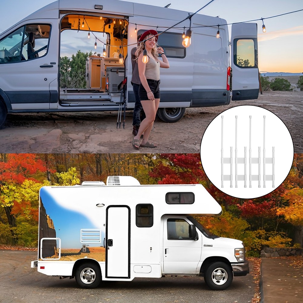 Shower Corner Bar Telescopic Storage Rod Adjustable Shelves Prevent Falling Toiletry Storage Camper 1