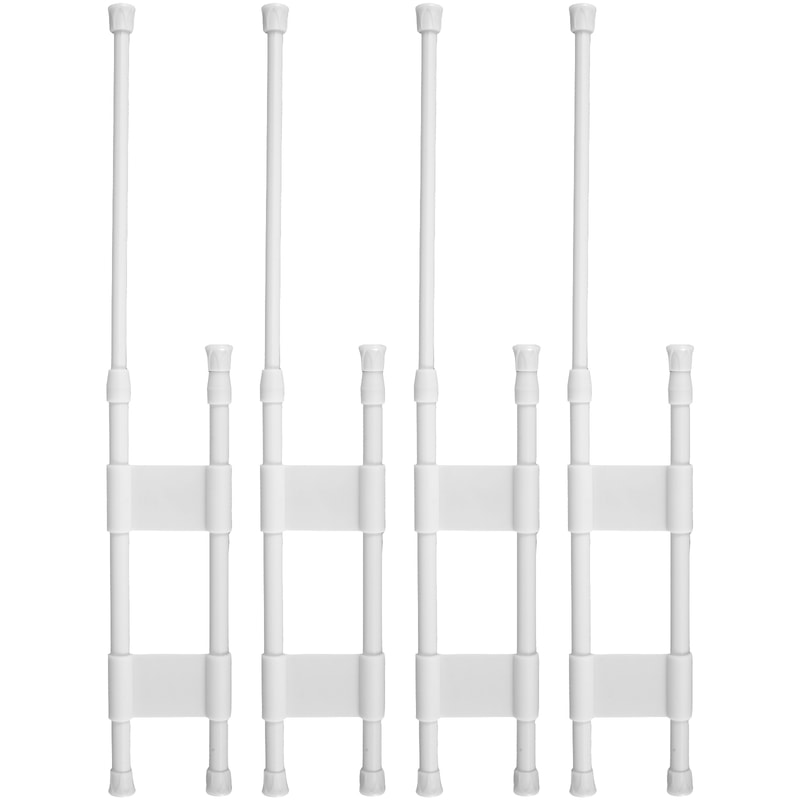 Shower Corner Bar Telescopic Storage Rod Adjustable Shelves Prevent Falling Toiletry Storage Camper 0