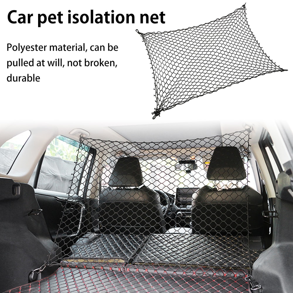 Durable Pet Car Barrier Net, Elastic Dog Safety Fence, Fold able Car Dog Barrier with Hooks, Universal Auto Dog