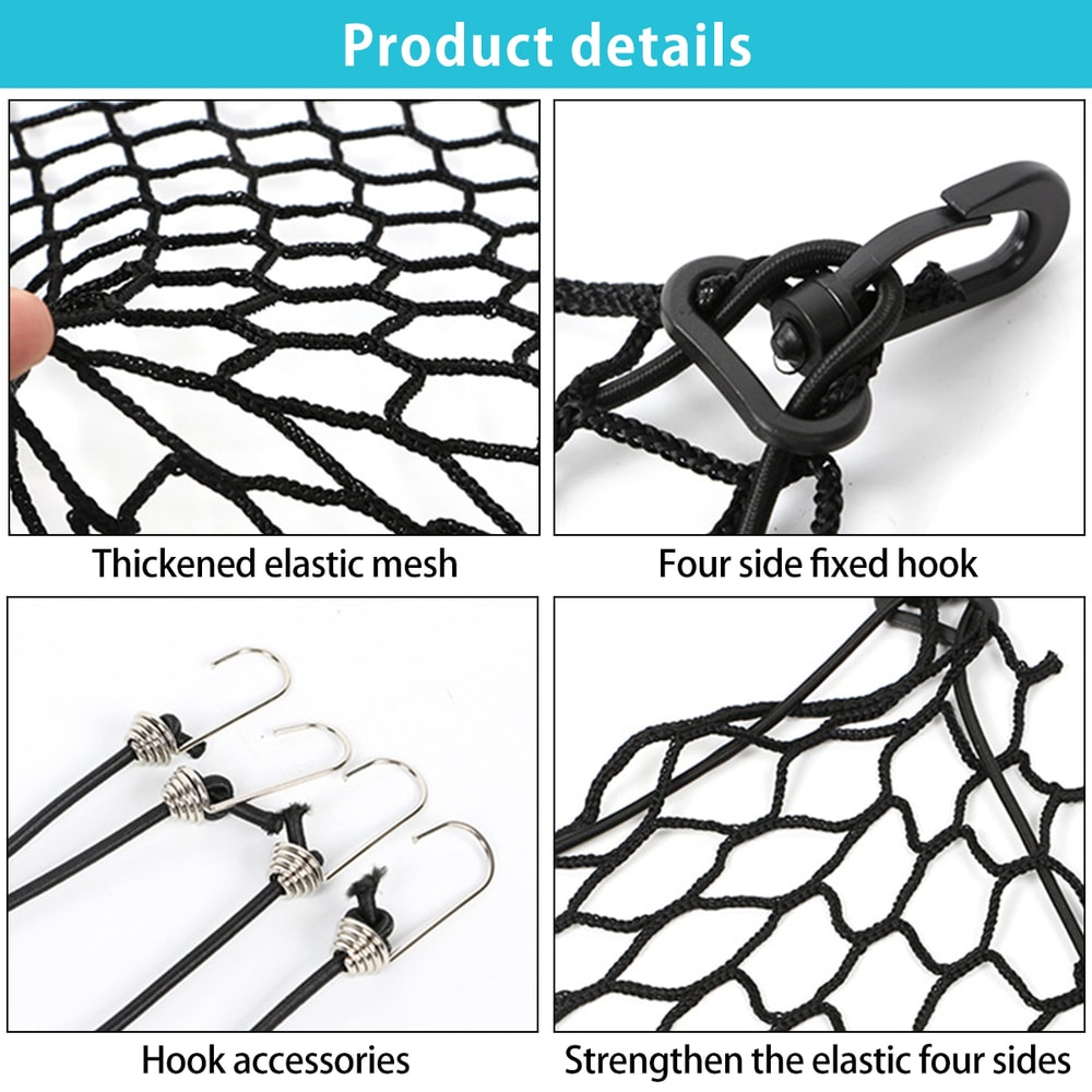 Durable Pet Car Barrier Net, Elastic Dog Safety Fence, Fold able Car Dog Barrier with Hooks, Universal Auto Dog