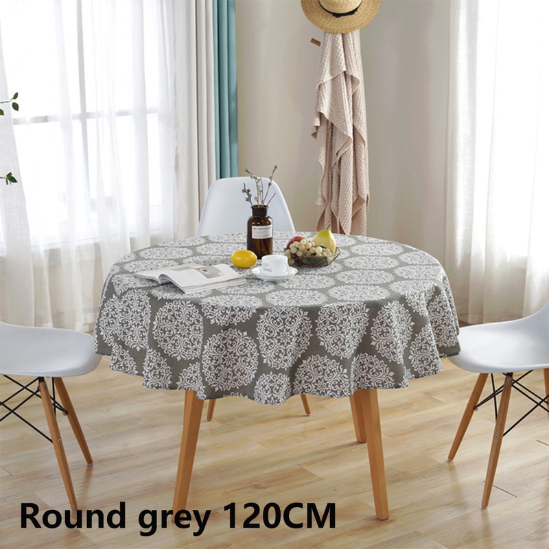 Nordic Round Tablecloths Washable Cotton Linen Dining Table Pad Perfect For Banquet Wedding Christm